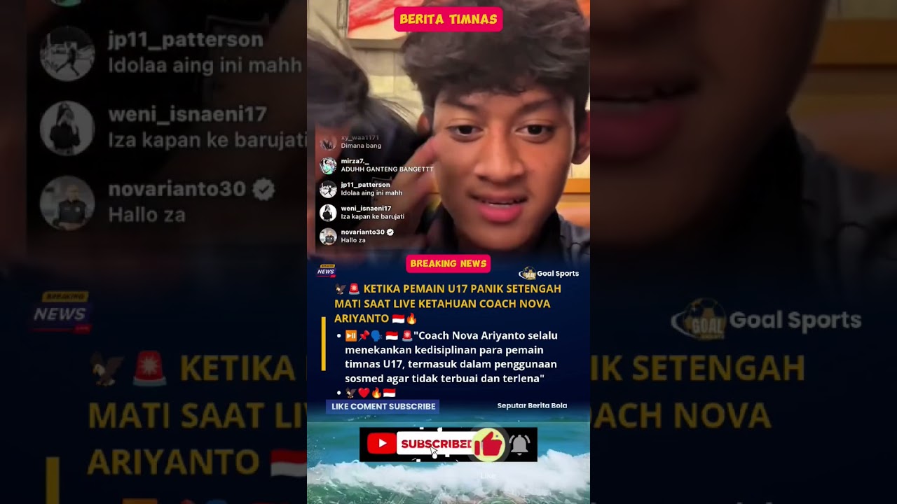 Video Pemain U-17 Panik Saat Live Ditonton & Di Komentari Coach Nova