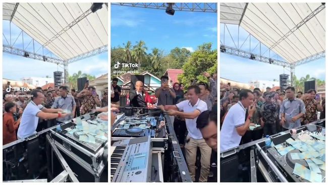 Video Anggota DPRD Lampung Utara Hatami Sawer DJ Wanita dengan Pecahan Uang Rp 50 Ribu