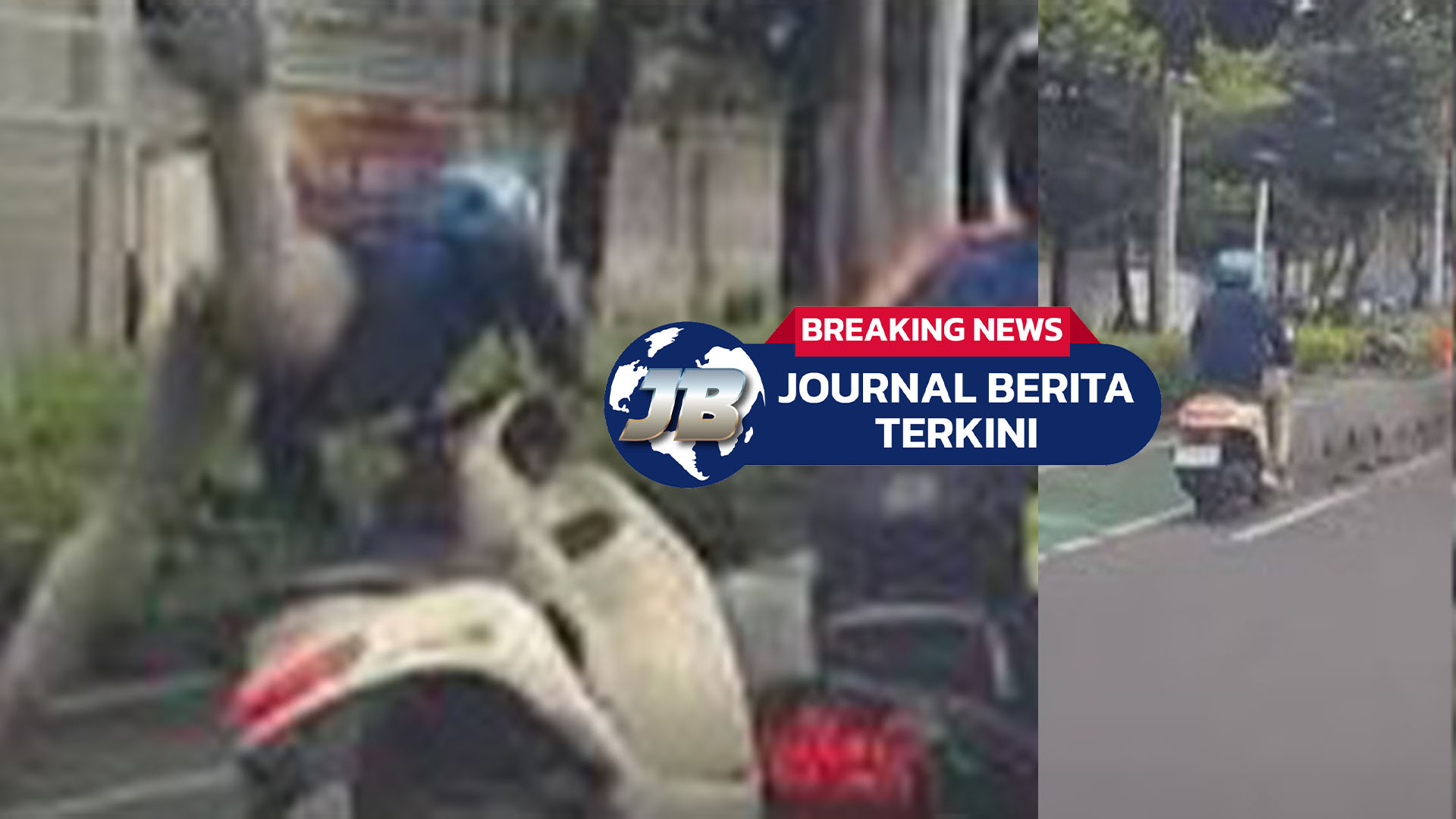 Video Detik-Detik Pemotor Tabrak Pot Pembatas Jalur Sepeda