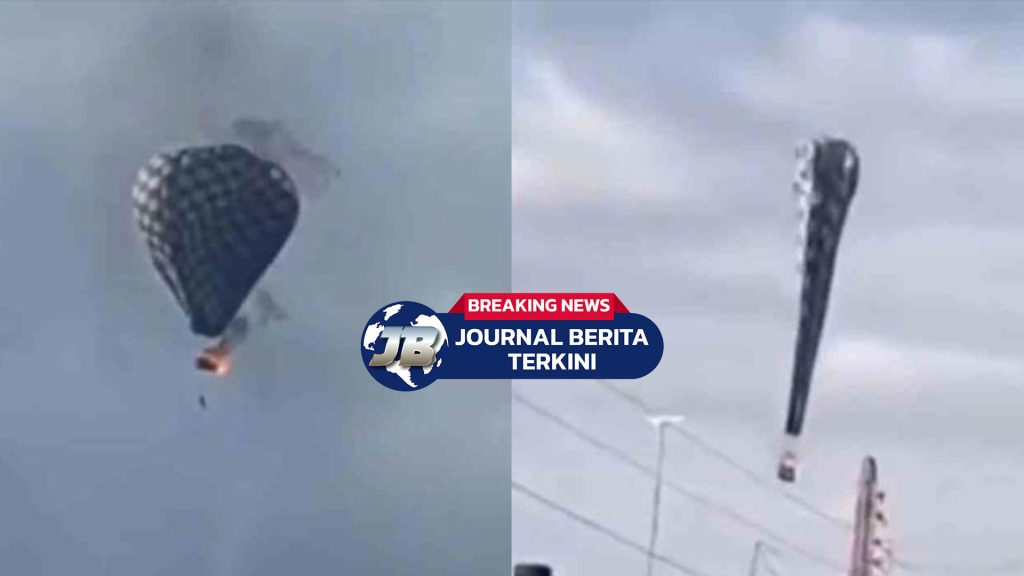 Video Detik-Detik Seorang Pria Jatuh Dari Balon Udara Yang Terbakar