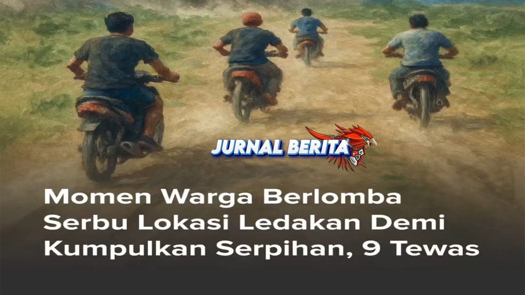 Video Detik-Detik Warga Berbondong-bondong Mendekati Lokasi Peledakan Amunisi Naik Motor