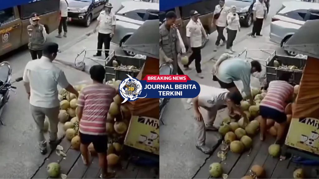 Video Satpol PP Tak Bayar Ambil Kelapa Muda Milik Pedagang Saat Penertiban
