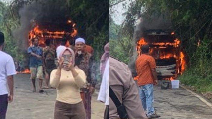 Video Detik-Detik Bus Pahala Kencana Terbakar di Bangkalan, Diduga Angkut Rokok Ilegal
