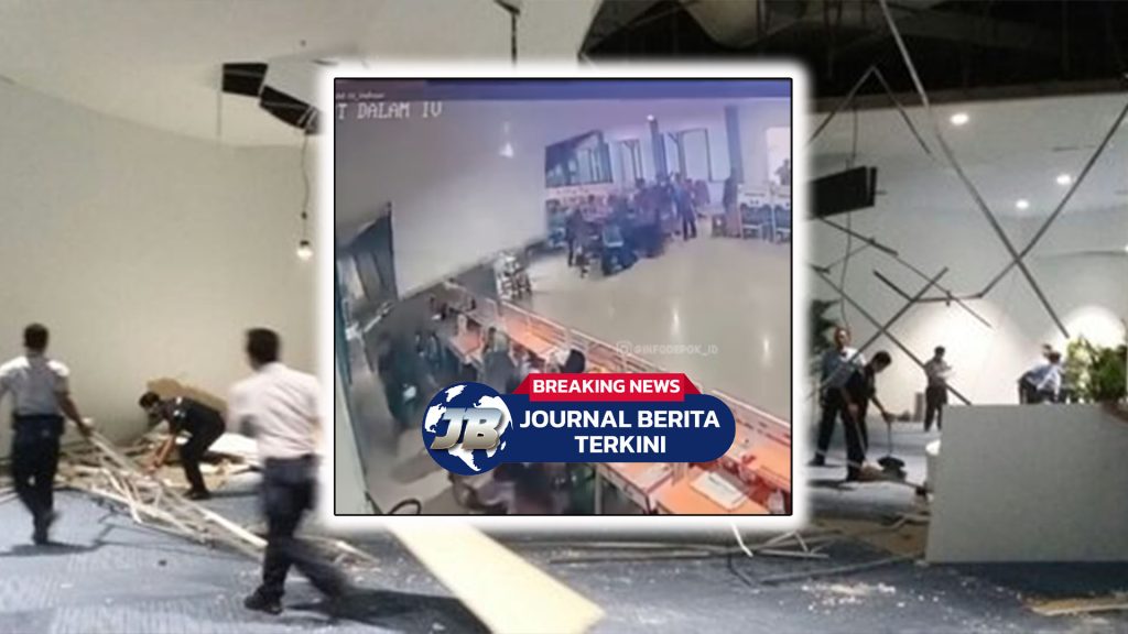 Video Detik-Detik Plafon Terminal Jatijajar Depok Roboh