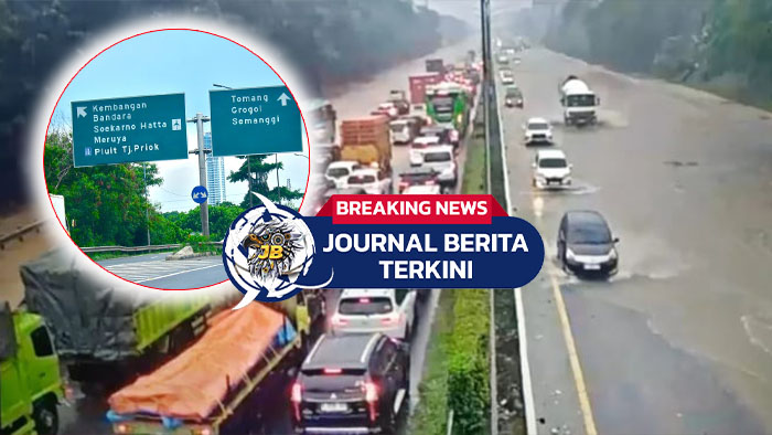 Video Hujan Lebat, Tol Jakarta-Tangerang Km 24 Terendam Banjir