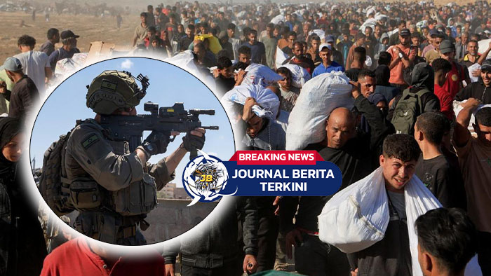 Video Penampakan Ribuan Warga Gaza Bawa Bantuan Sembari Hadapi Ancaman Maut