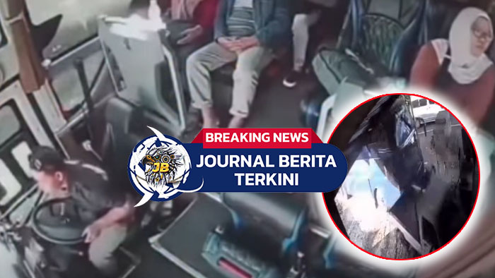 [VIDEO] Detik-Detik Laka Bus 168 Trans di Jalur Bayeman, Purbalingga Tubruk Toko Besi