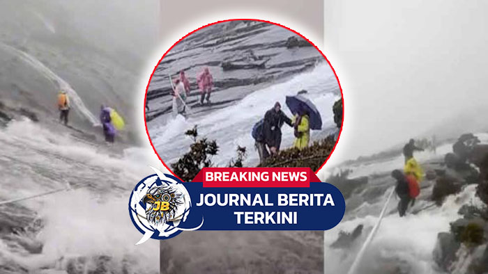 [VIDEO] Momen Mencekam Pendaki Terjebak Banjir di jalur Pendakian Gunung Kinabalu