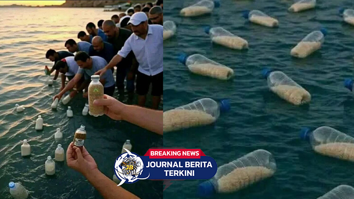 [VIDEO] Gaza Dilanda Krisis Kelaparan! Warga Mesir Lempar Botol Berisi Bahan Makanan ke Laut