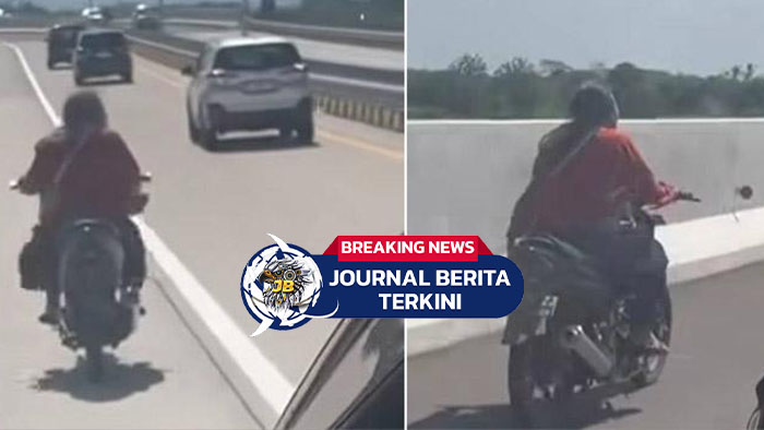 [VIDEO] Ibu-ibu Nekat Masuk Tol Prambanan Pakai Motor Tanpa Helm dan Langsung Dihadang Petugas!