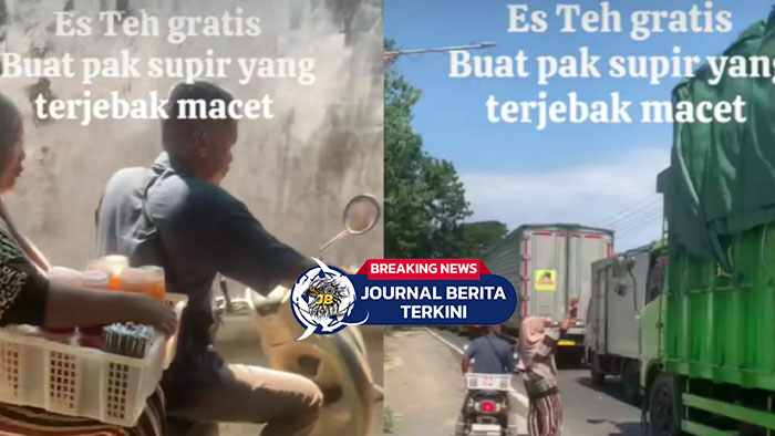 [VIDEO] Tuai Pujian Warganet! Pasutri Ini Bagikan Es Teh ke Sopir saat Macet, Aksi Mulia