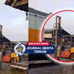 Video Detik-detik Kereta Api Tabrak Forklift di Perlintasan Buntaran, Terhempas hingga Hantam Warung