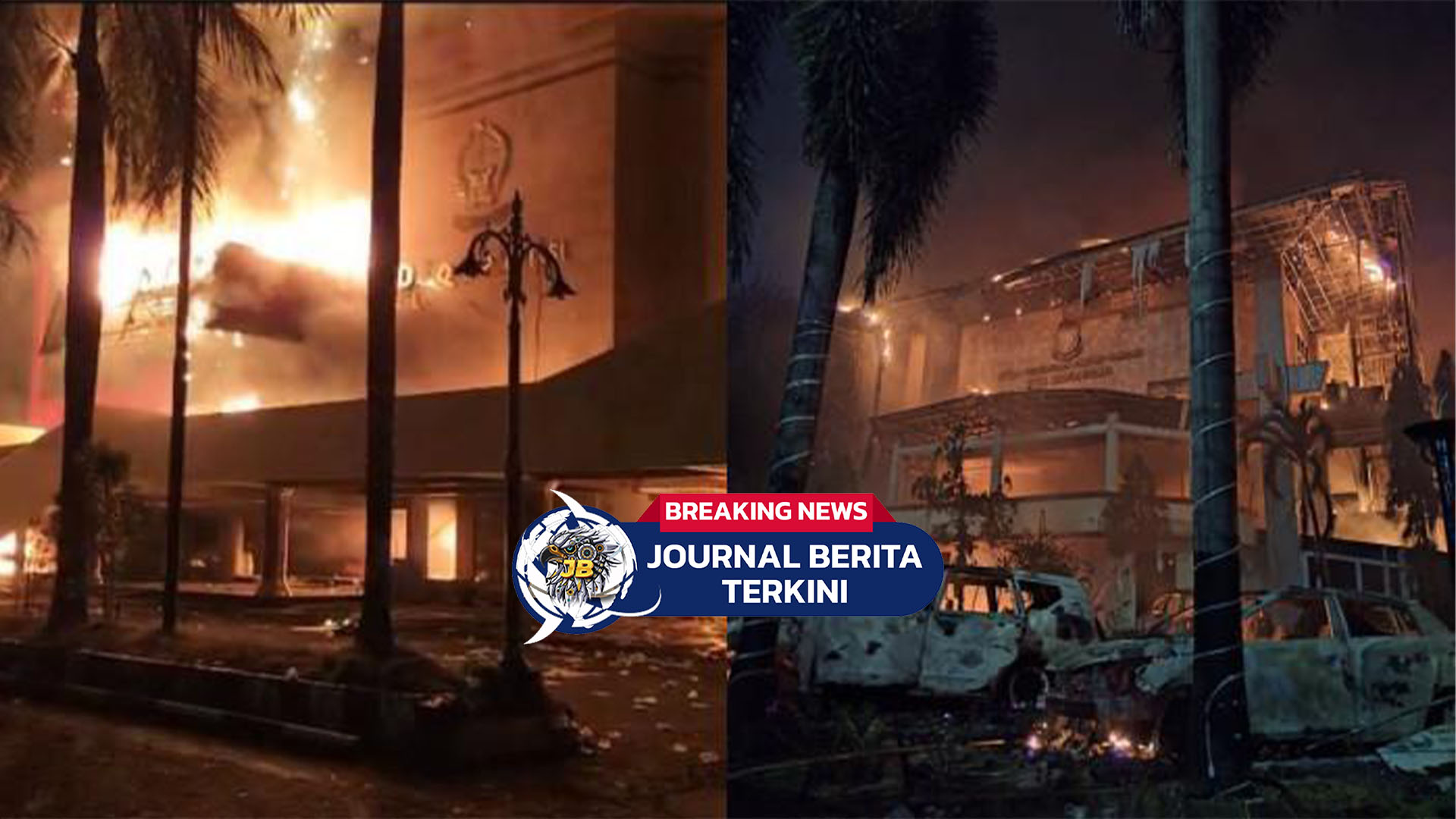 [VIDEO] Detik-Detik Gedung DPRD Makassar Dibakar Saat Kericuhan, 3 Orang Tewas