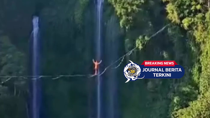 [VIDEO] Heboh! Aksi Berbahaya Turis Asing di Air Terjun Sekumpul, Berjalan di Atas Seutas Tali