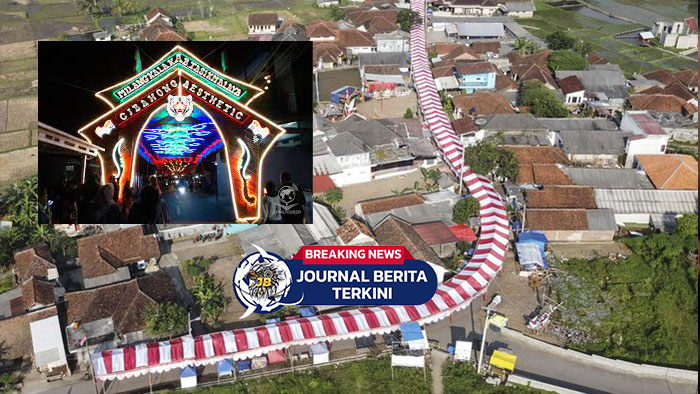 [VIDEO] Jelang HUT Ke-80 RI, Warga Kampung Cibahong, Bentangkan Merah Putih 250 Meter