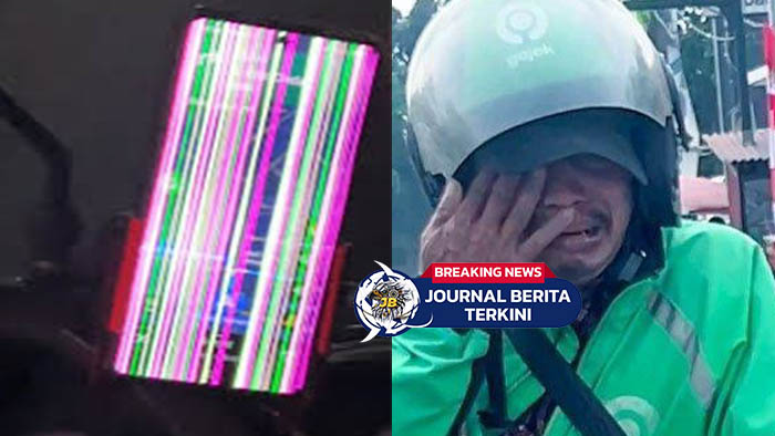 [VIDEO] Demi Nafkah! Abang Ojol Cari Orderan dengan HP Rusak Bergaris Warna Warni