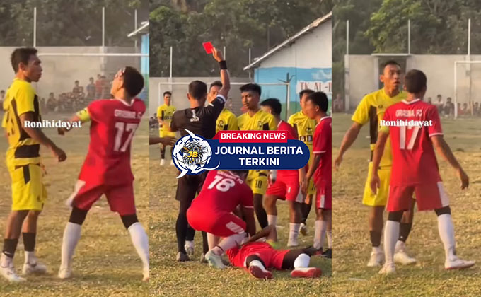[VIDEO] Detik-Detik Pemain Bola Cekcok Di Lapangan Saat Bermain Beurjung Kartu Merah