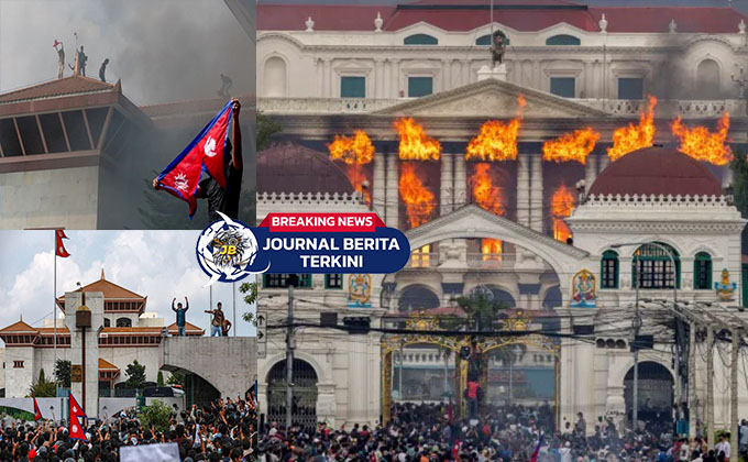 [VIDEO] Detik-detik Demo Nepal Rusuh, Rumah PM-Gedung Parlemen Dibakar Evakuasi Pakai Helikopter Militer