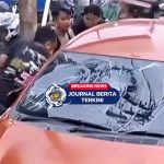 [VIDEO] Detik-detik Mobil Seruduk 3 Motor hingga Remuk Diamuk Massa