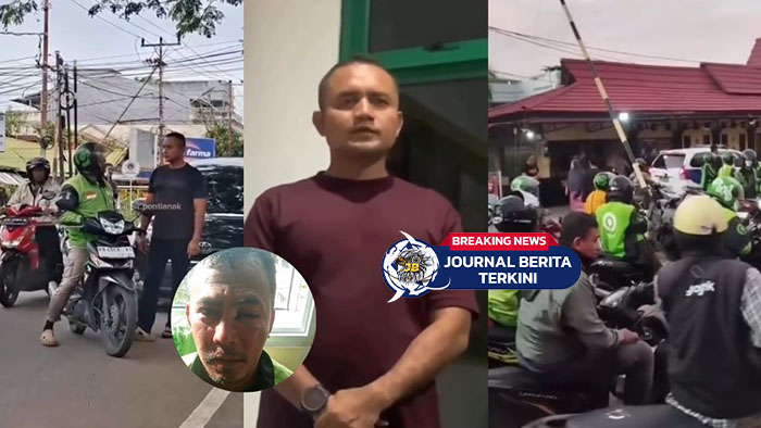 [VIDEO] Driver Ojol Dipukul Diduga Oknum TNI, Ratusan Ojol Geruduk Polresta Pontianak