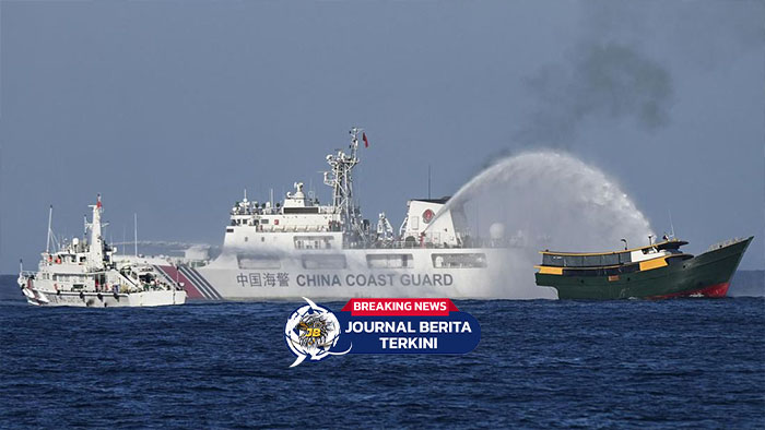 [VIDEO] Filipina vs China di Laut China Selatan, 1 Awak Luka Kena Meriam Air
