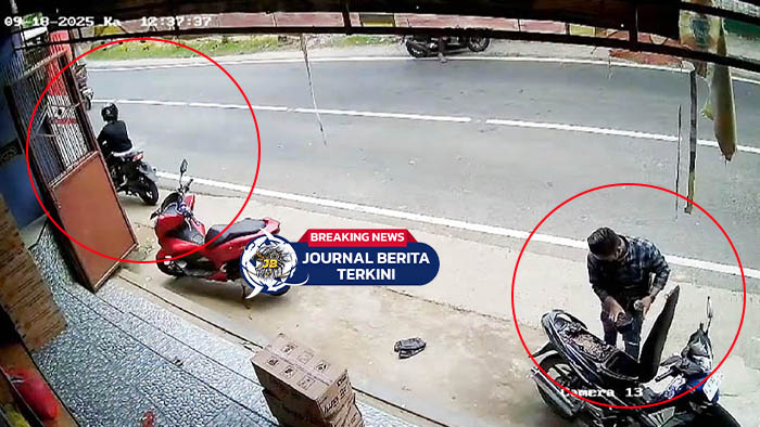 [VIDEO] Hitungan Detik! Aksi Pencurian Uang Rp50 Juta dalam Jok Motor Terekam CCTV di Sampang