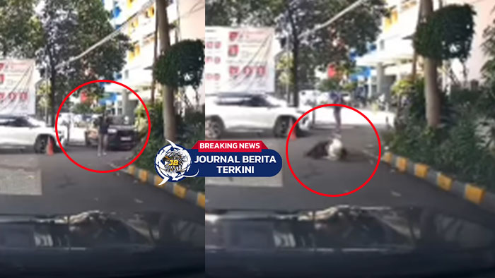 [VIDEO] Kecelakaan! Mobil Diduga Ugal-Ugalan dan Hilang Kendali Tabrak Tiang Listrik Dan Satpam