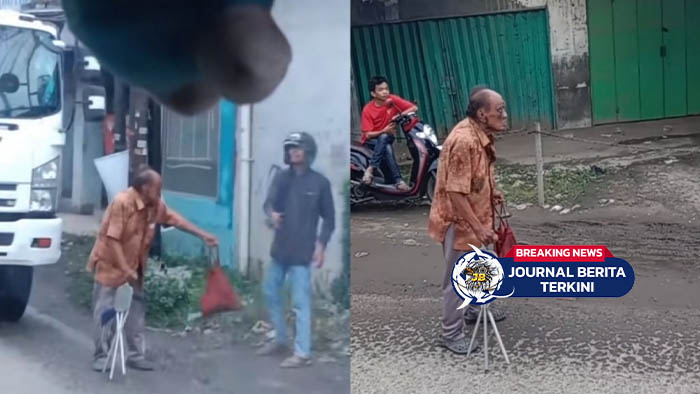 [VIDEO] Kendaraan Terpaksa Pelan-Pelan! Kakek Pakai Alat Bantu Jalan di Tengah Jalan Kosambi