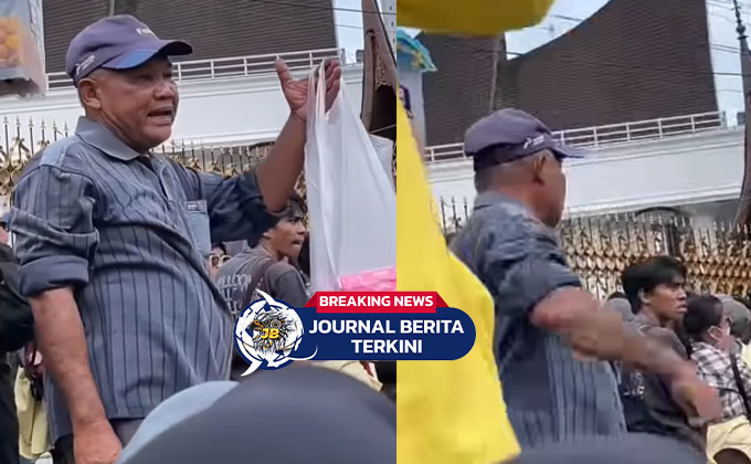 [VIDEO] Momen seorang kakek penjual tisu semangati mahasiswa yang sedang unjuk rasa