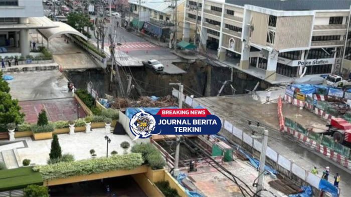 [VIDEO] Ngeri! Lubang Raksasa Sinkhole Sedalam 50 Meter Muncul di Depan RS Vajira Thailand
