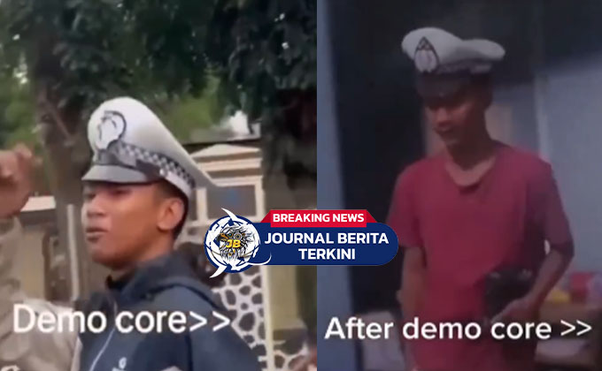 [VIDEO] Remaja Ini Di Amankan Usai Terlibat Demo Dengan Gaya Unik Topi Polisi