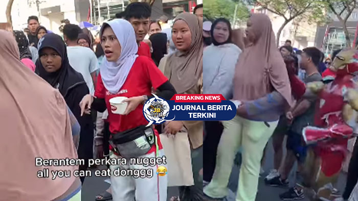[VIDEO] Ricuh di CFD Depok! Dua Ibu-Ibu Ribut Gara-Gara Promo Nugget Rp10 Ribu