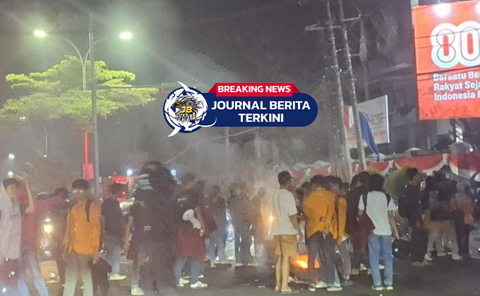 [VIDEO] Situasi Memanas! Massa Aksi di Simpang 5 Telaga hingga Jalur Andalas Dibubarkan Polisi