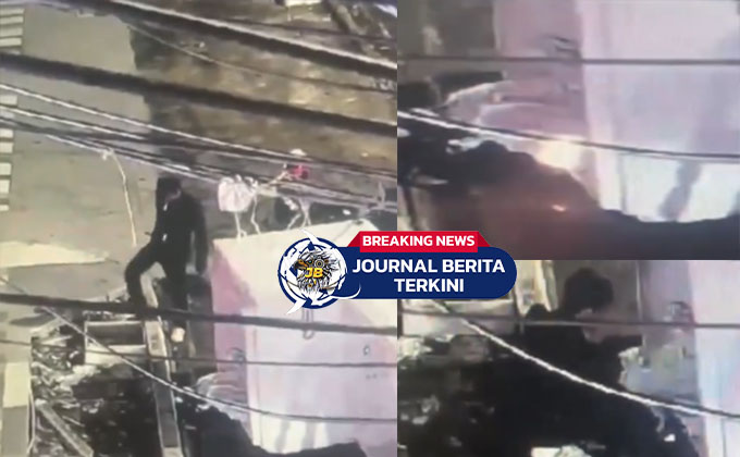 [VIDEO] Terekam CCTV! Pria Misterius Bakar Benda dengan Tenang, Diduga Sudah Terlatih