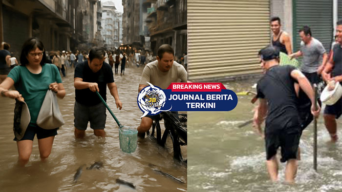 [VIDEO] Usai Banjir Topan Ragasa Di Makau! Warga Ramai-Ramai Tangkap Ikan Di Jalanan