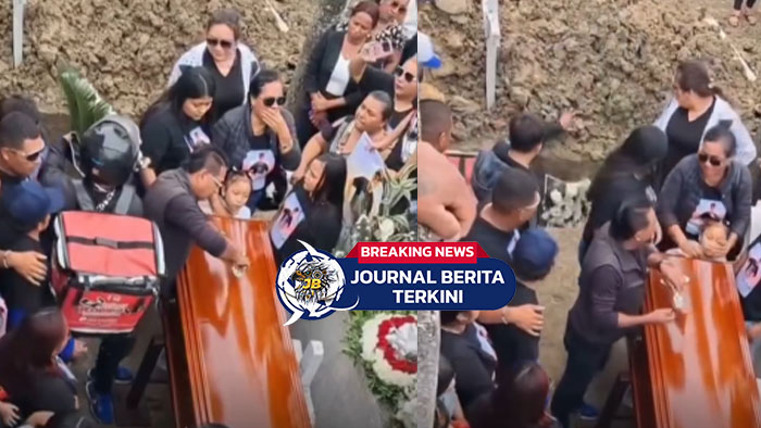 [VIDEO] Detik-Detik Kurir Tak Sengaja Terjatuh Saat Antar Bunga di Tengah Upacara Pemakaman