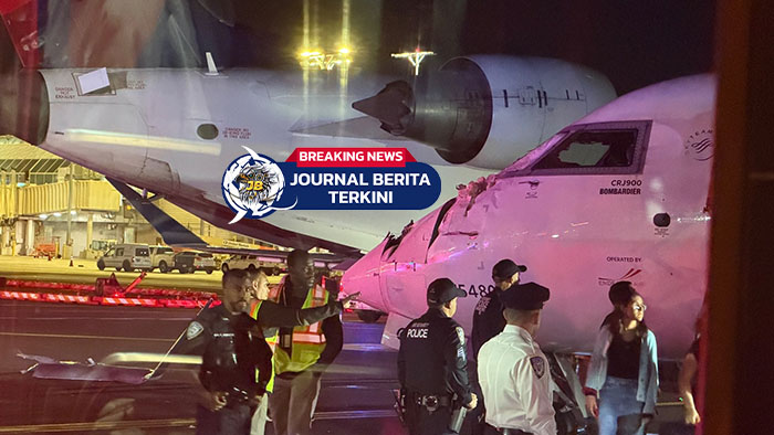 [VIDEO] Detik-detik 2 Pesawat Delta Tabrakan di New York, Kokpit Rusak-Pramugari Terluka