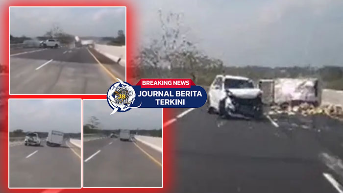 [VIDEO] Muatan Minyak Berserakan! Mobil Box Terguling Usai Tabrak Rush di Tol Pandaan-Malang