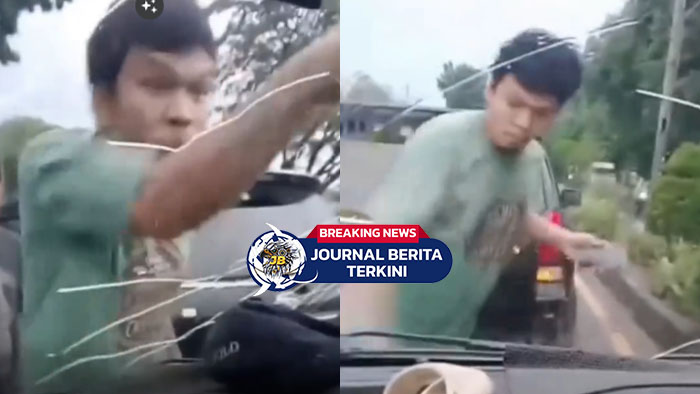 [VIDEO] Tak Diberi Jalan! Pengendara Emosi dan Pecahkan Kaca Mobil di Palembang