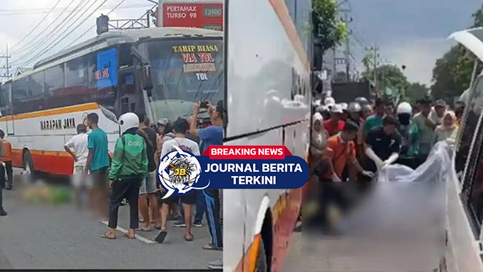 [VIDEO] Tragis! Dua Pengendara Vario Tewas Usai Tabrakan dengan Bus di Tulungagung