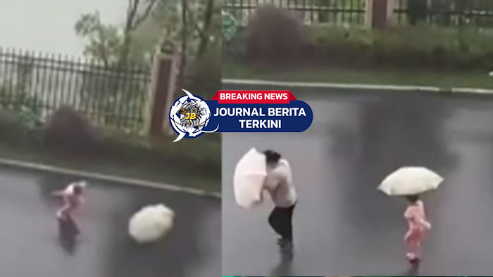 [VIDEO] Viral di China! Ibu Terus Melangkah Saat Anaknya Tertiup Angin Kencang