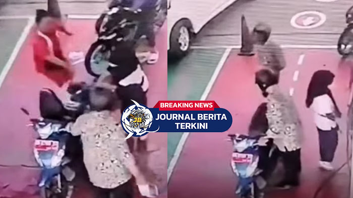 [VIDEO] Detik-Detik Bensin Tumpah di SPBU hingga Pengendara Terpeleset