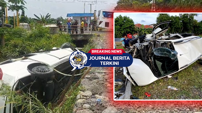 [VIDEO] Dua Orang Luka Ringan! Kecelakaan Mobil dan Kereta Api Di Perlintasan Tanpa Palang Pintu di Sukoharjo