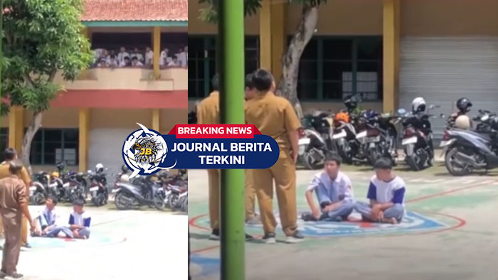 [VIDEO] Ketahuan Merokok di Sekolah! Dua Siswa Dihukum di Lapangan di Bawah Terik Matahari