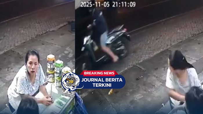 [VIDEO] Lagi Asyik Ngobrol di Konter HP, Motor Emak-Emak Tiba-Tiba Dibawa Pergi
