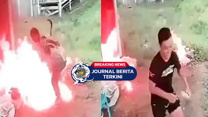 [VIDEO] Niat Bakar Sampah! Api Tiba-Tiba Membesar dan Merembet ke Rumah