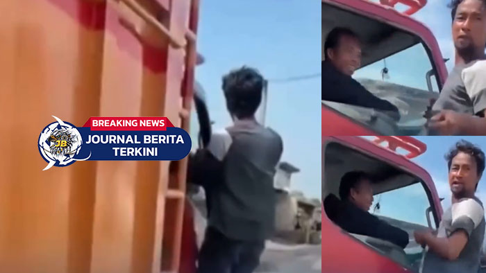 [VIDEO] Tak Terima Direkam! Aksi Pungli Bergelantungan di Truk Kota Belawan