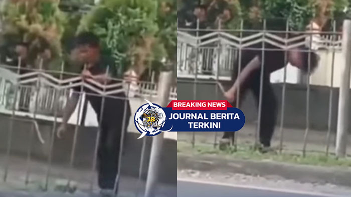 [VIDEO] Viral! Rekaman Pria Di Medan Bawa Batu Pukul-Pukul Pagar Pembatas di Flyover Amplas Medan