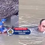 [VIDEO] Momen Kapolsek dan Anggota Selamatkan Warga Terjebak Banjir dengan Rakit Batang Pisang