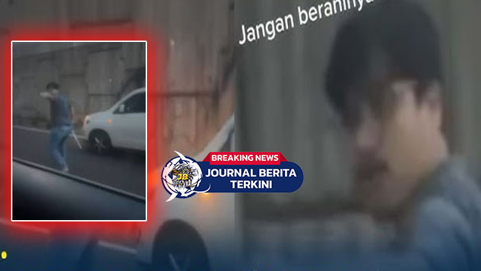 [VIDEO] Rekaman Pria Marah di Tol JORR Exit Pondok Indah, Membawa Sajam